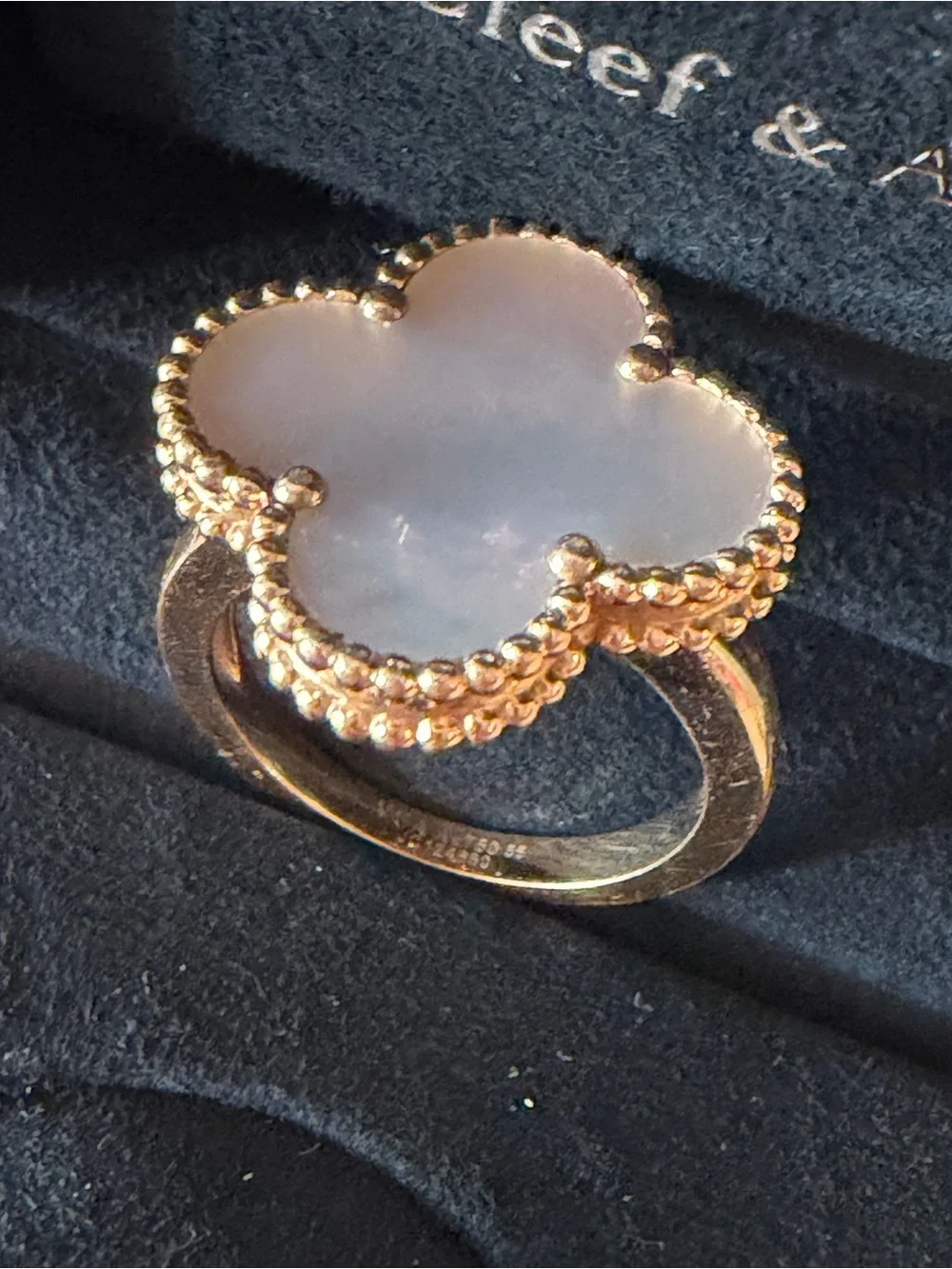 Van Cleef & Arpels Magic Alhambra Ring 18K Yellow Gold Mother-of-Pearl Size 55